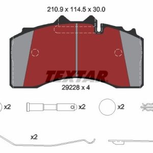 Textar Brake Pad Set, disc brake 2922801, 2 92 28 01, 2.92.28.01 – BPW