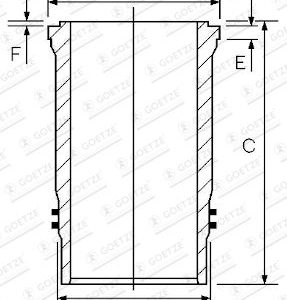 Goetze Engine Cylinder Sleeve 14-458580-00, 1 445 858 000, 1.445.858.000 – Mercedes-Benz