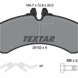 Textar Brake Pad Set, disc brake 2915301, 2 91 53 01, 2.91.53.01 – Multicar