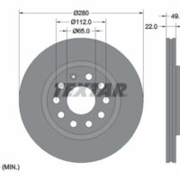 Textar Brake Disc PRO+ 92120705 - Audi / Seat / Skoda / VW