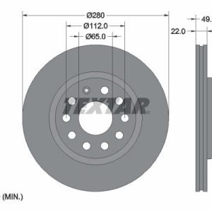 Textar Brake Disc PRO+ 92120705, 9 212 070 5, 9.212.070.5 – Audi / Seat / Skoda / VW