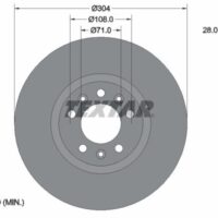 Textar Brake Disc PRO 92287203 - Citroën / Peugeot / Toyota