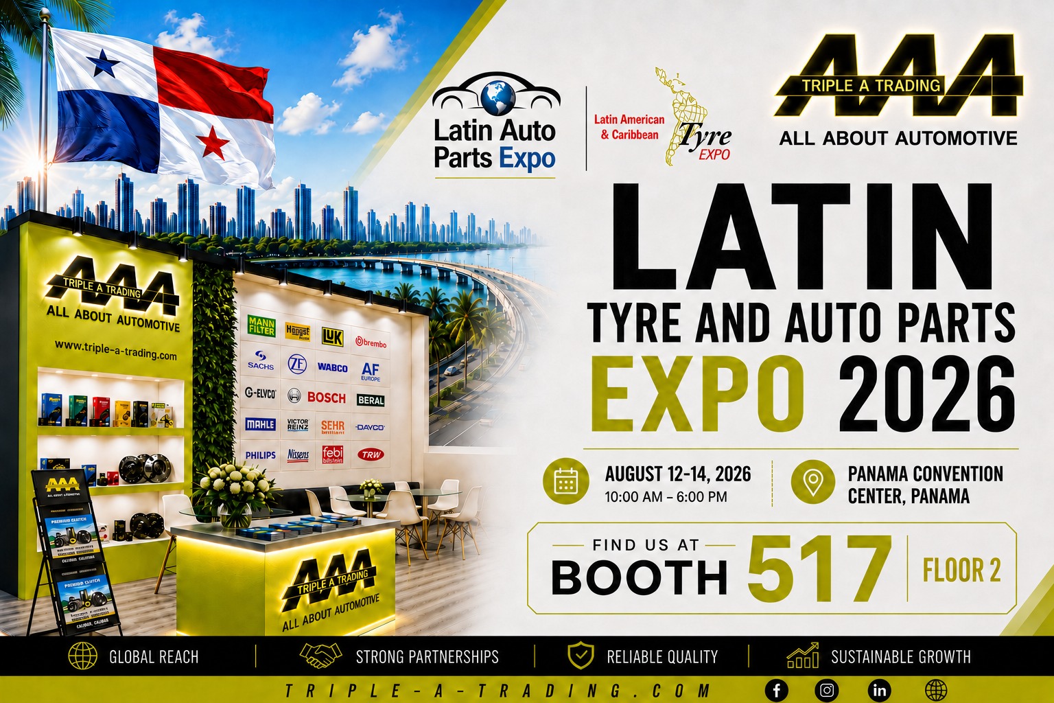 Triple A Trading Announces Participation in Latin Tyre & Auto Parts Expo 2026